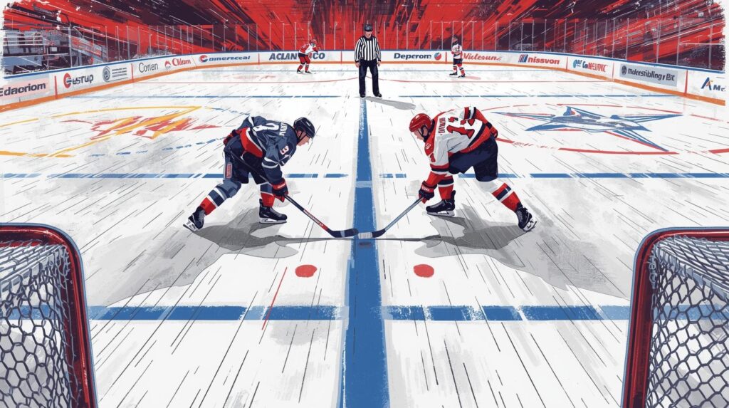 Faceoff dots and locations